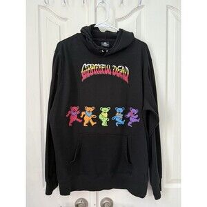 Grateful Dead Sz L 2022 Black Colorful Dancing Bear Logo Unisex Hoodie